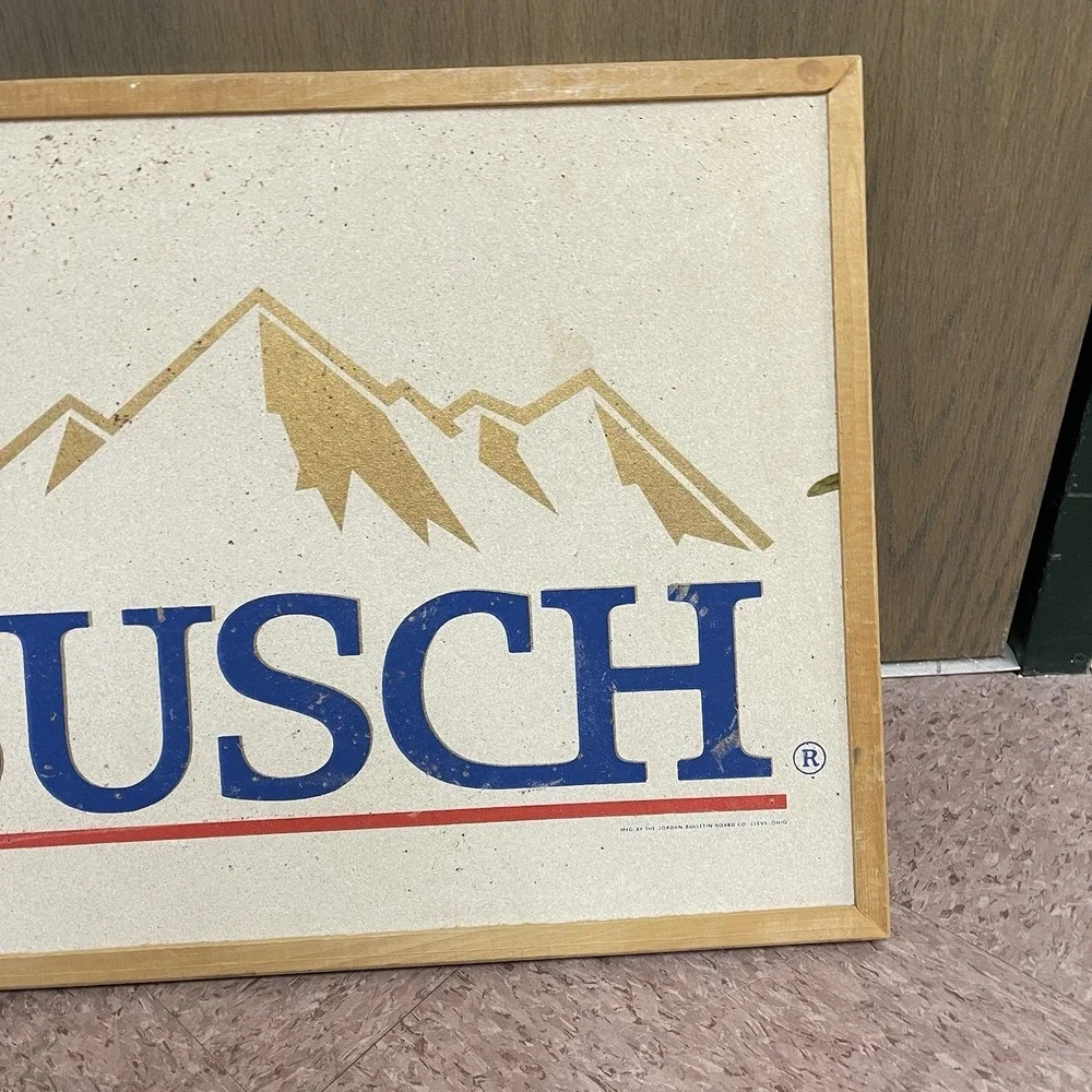 Vintage BUSCH‎ Beer Official Promo Cork Board Bulletin Bar Man Cave Office 24X16